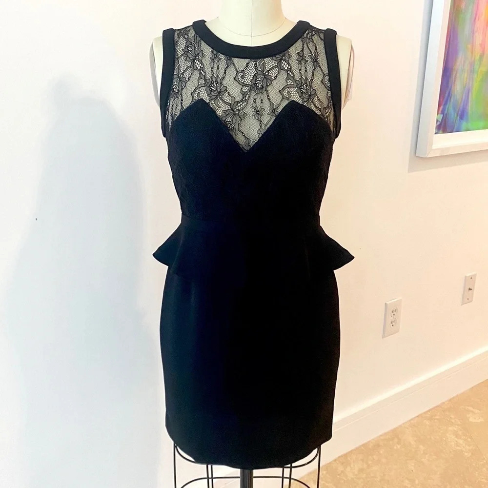 SANDRO Black Lace‎ Bustier Mini Dress Size Small